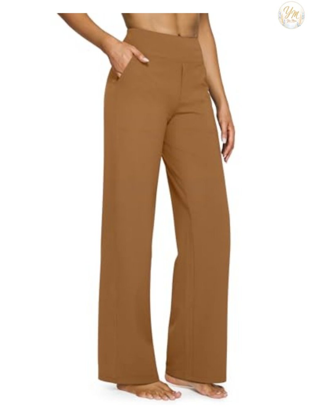 Wide Leg Yoga Pants with Pockets High Waisted Pull On Workout Lounge